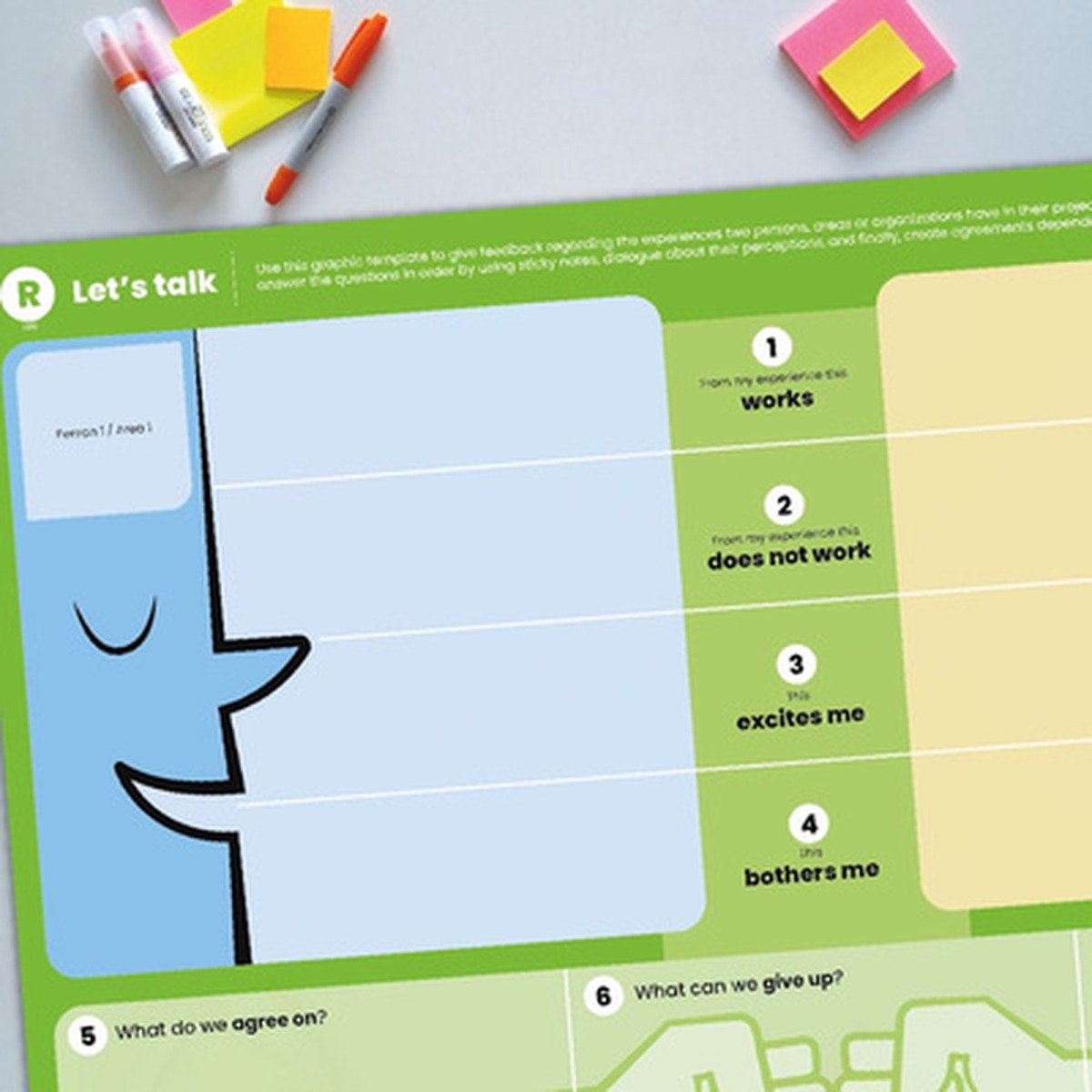 Plantilla visual Hablemos de… del taller Súper Sentidos del Business Partner